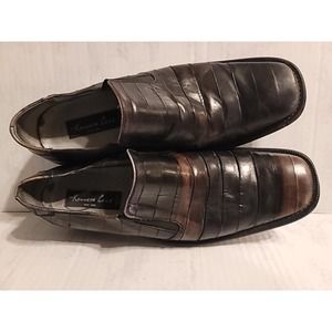 Vintage Kenneth Cole Sz 12 Mens, Leather Striped Oxford/Loafers, Made In Italy